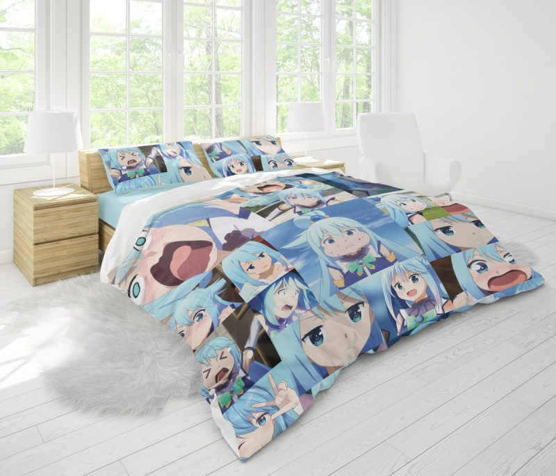 Funny Face Aqua Konosuba Bedding Set - Image 3