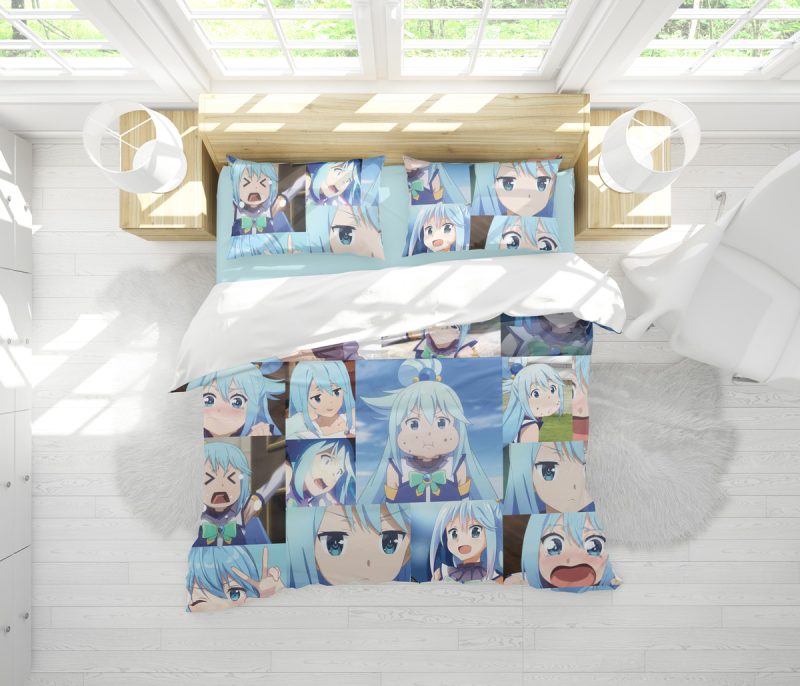 Funny Face Aqua Konosuba Bedding Set - Image 2