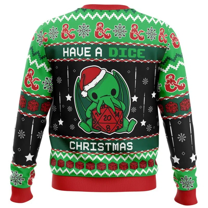 Cthulhu Have A Dice Dungeons & Dragons Ugly Christmas Sweater - Image 2
