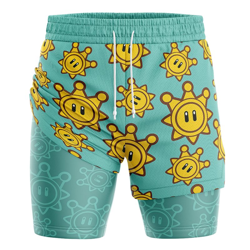 Shine Sprite Super Mario Bros 2-in-1 Performance Shorts - Image 3