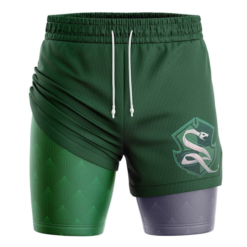 Slytherin Hogwarts Legacy Harry Potter 2-in-1 Performance Shorts - Image 3
