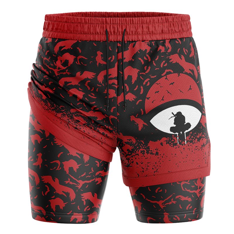 Uchiha Symbol Itachi Akatsuki 2-in-1 Performance Shorts - Image 3