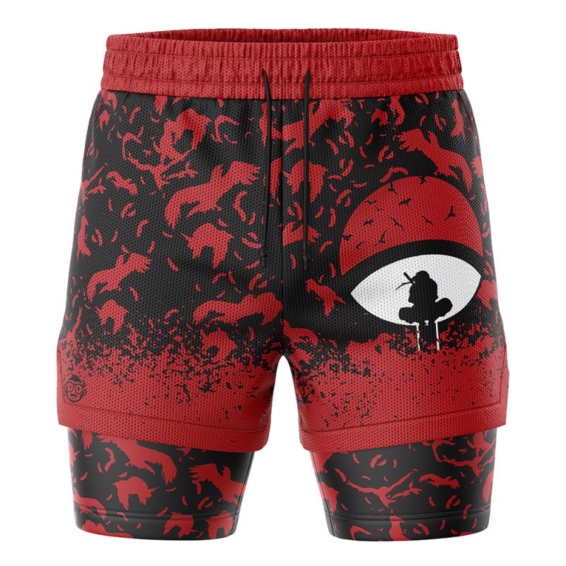 Uchiha Symbol Itachi Akatsuki 2-in-1 Performance Shorts
