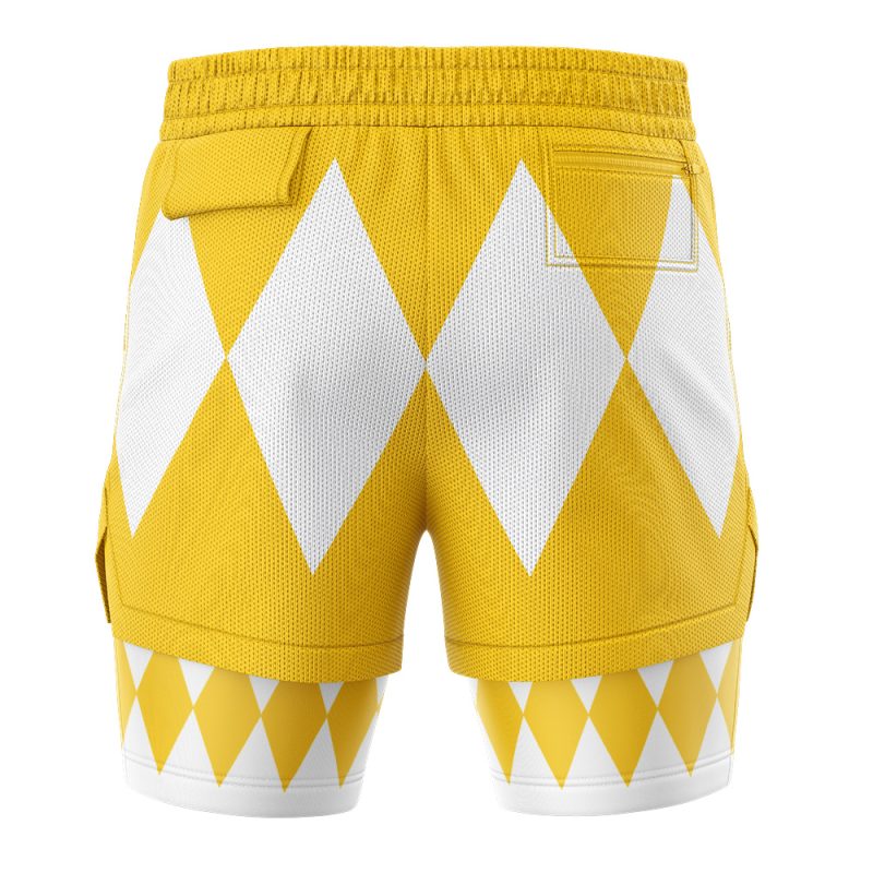 Yellow Ranger V1 Mighty Morphin Power Rangers 2-in-1 Performance Shorts - Image 4