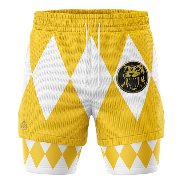 Yellow Ranger V1 Mighty Morphin Power Rangers 2-in-1 Performance Shorts
