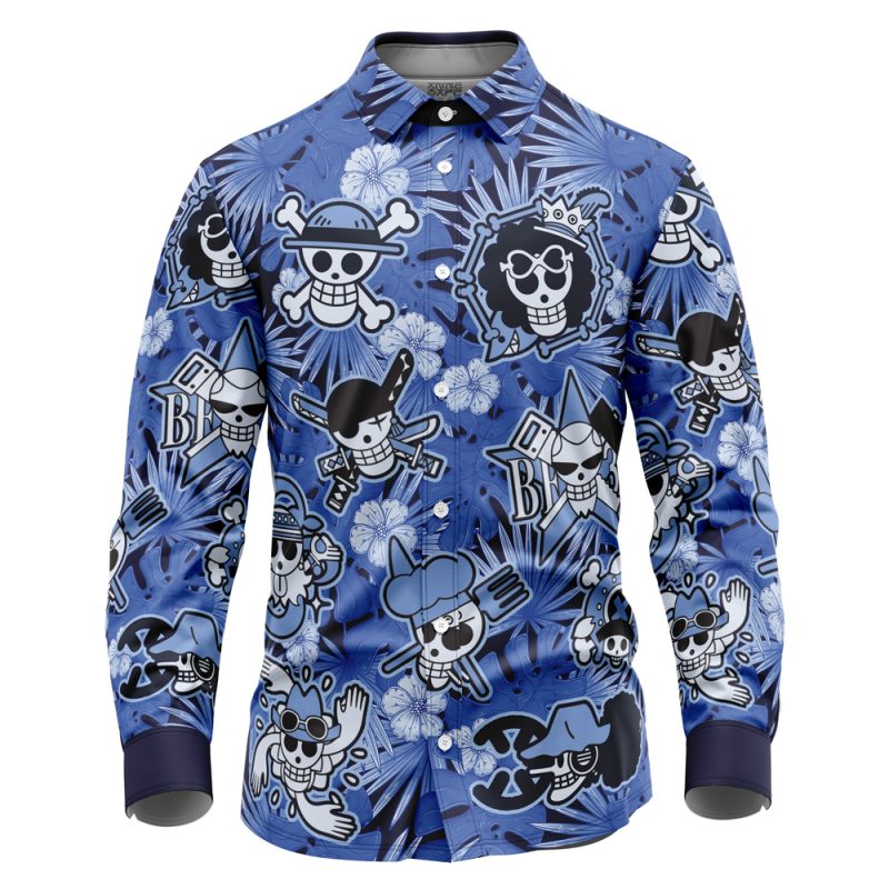 Aloha Theme One Piece Long Sleeve Button Up Shirt