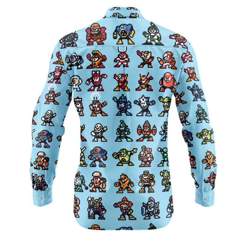Badguys Mega Man Long Sleeve Button Up Shirt - Image 2