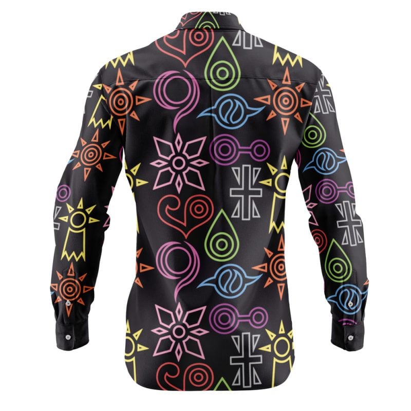 Crest Symbols Digimon Long Sleeve Button Up Shirt - Image 2