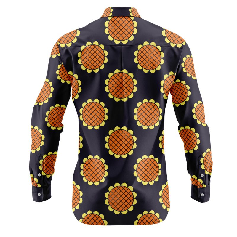 Navy Blue Monkey D. Luffy Lucy Dressrosa One Piece Long Sleeve Button Up Shirt - Image 2