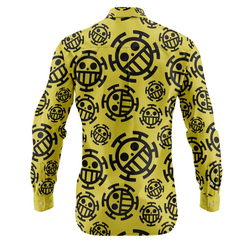 Trafalgar Law Jolly Roger One Piece Long Sleeve Button Up Shirt - Image 2