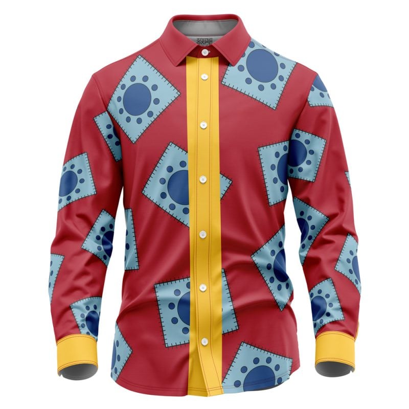 Luffy’s Wano Pattern One Piece Long Sleeve Button Up Shirt