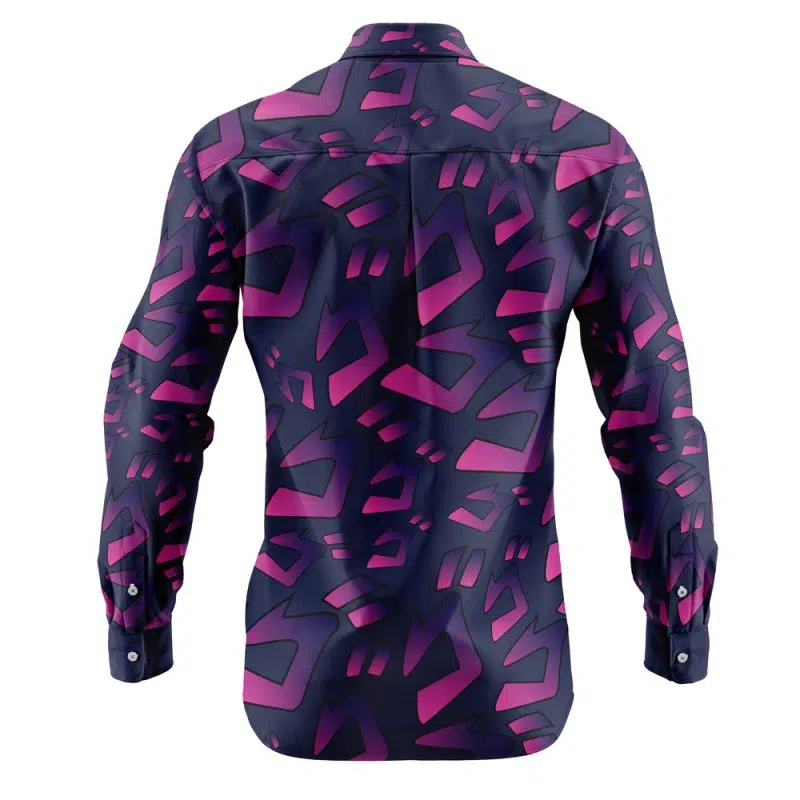 Menacing Aura JoJo’s Bizarre Adventure Long Sleeve Button Up Shirt - Image 2