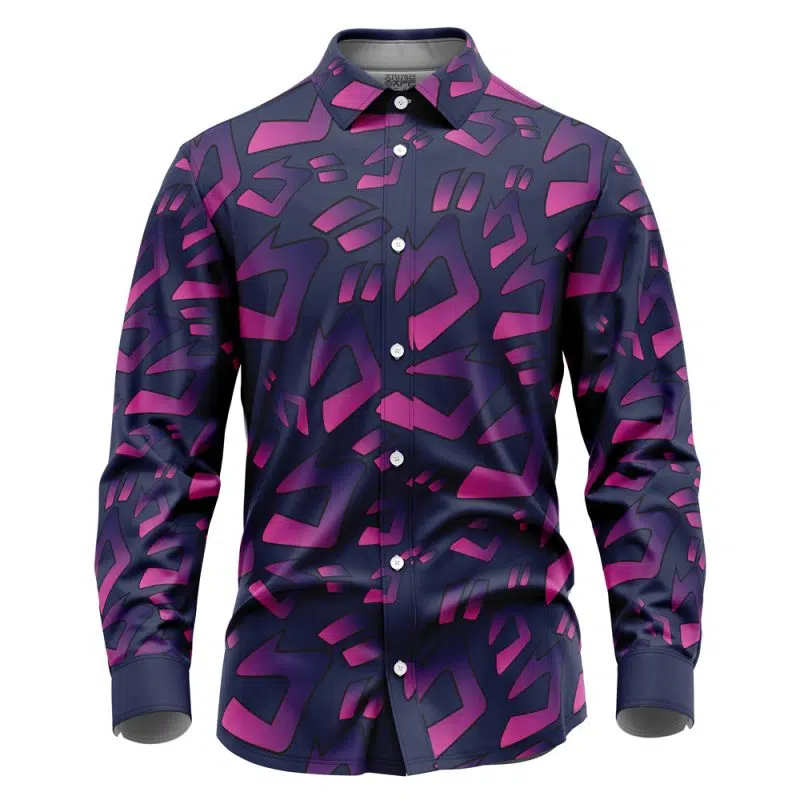 Menacing Aura JoJo’s Bizarre Adventure Long Sleeve Button Up Shirt