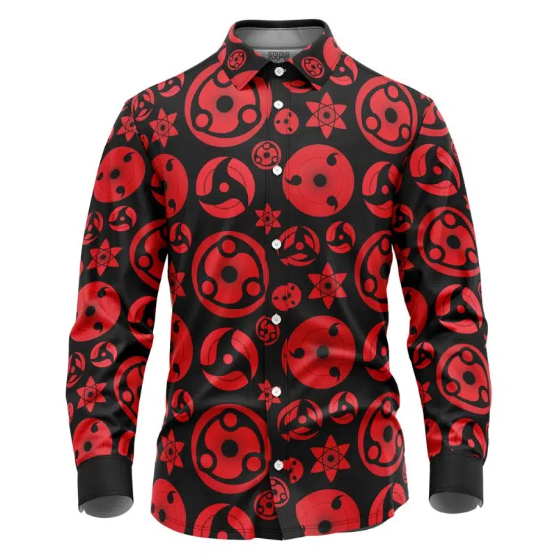 Sharingan Shippuden Long Sleeve Button Up Shirt