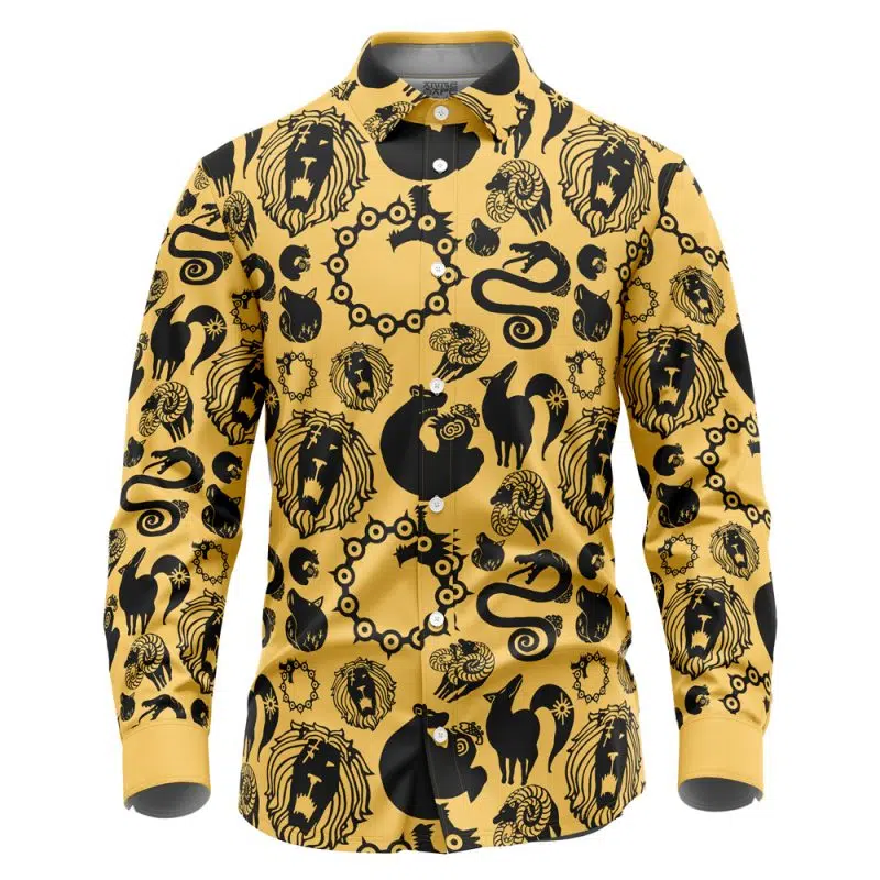 Seven Deadly Sins Tattoos Seven Deadly Sins Long Sleeve Button Up Shirt