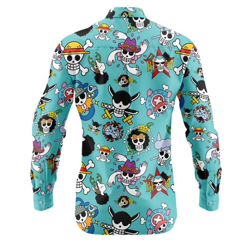 Strawhats Jolly Roger One Piece Long Sleeve Button Up Shirt - Image 2