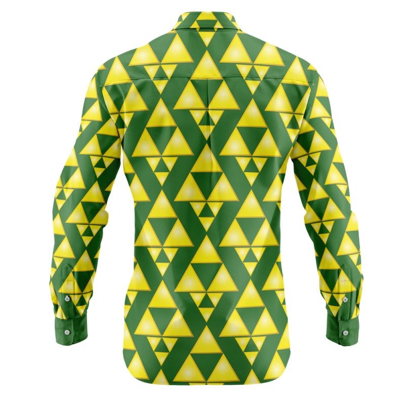 Tri Force Zelda Long Sleeve Button Up Shirt - Image 2