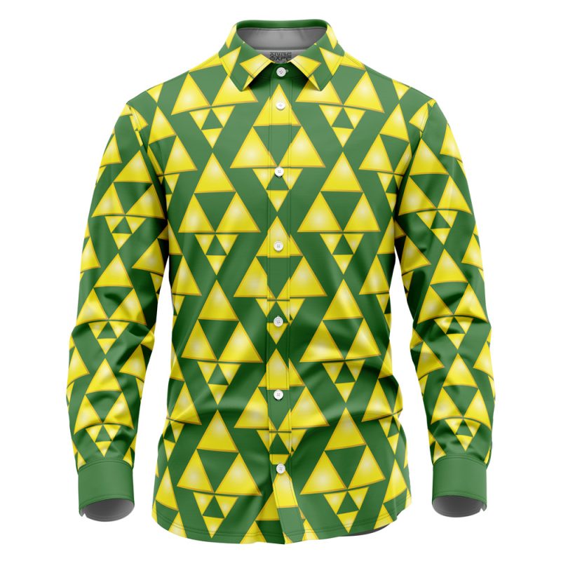 Tri Force Zelda Long Sleeve Button Up Shirt