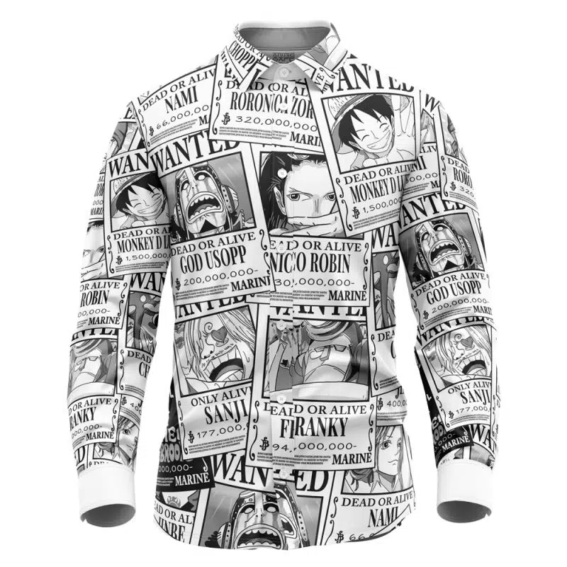 Aloha Strawhat Wanted One Piece Long Sleeve Button Up Shirt