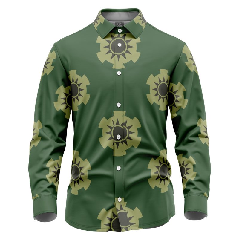 Zoro’s Wano Pattern One Piece Long Sleeve Button Up Shirt