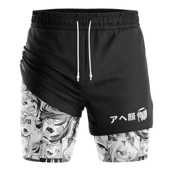 Ahegao Manga 2-in-1 Performance Shorts