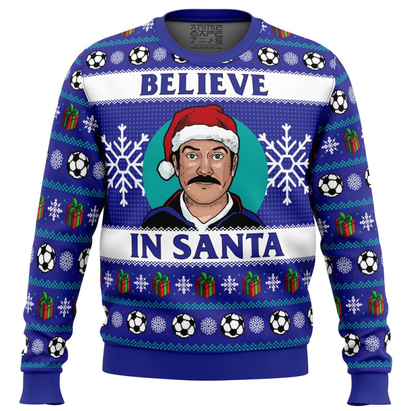 Believe Ted Lasso Pop Culture Ugly Christmas Sweater