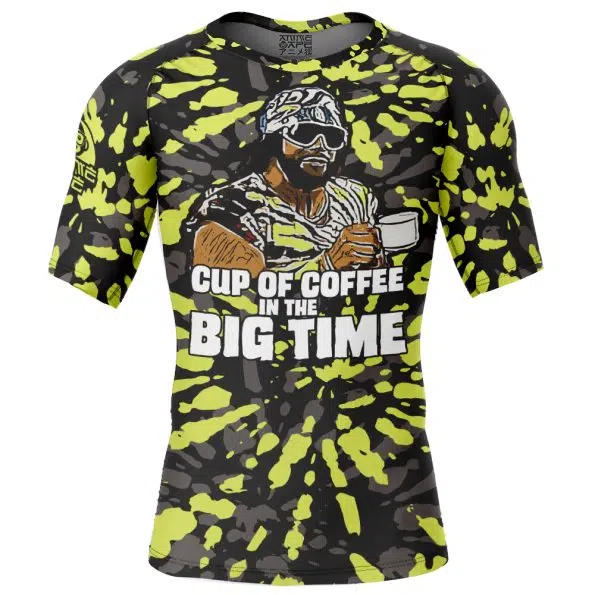 Cup of Coffee in the Big Time Randy Savage Short Sleeve Rash Guard Compression Shirt
