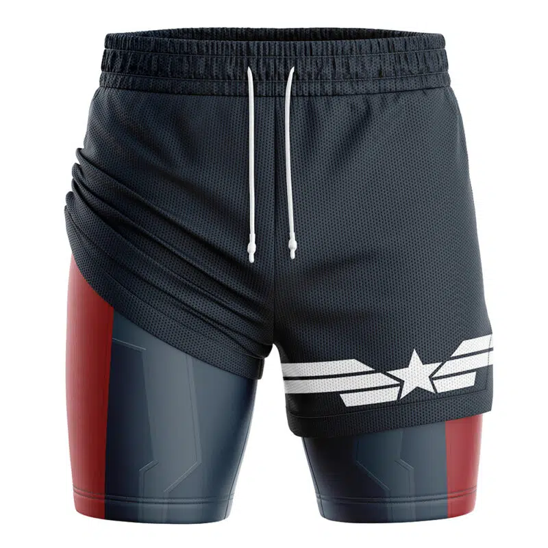 Captain America Marvel Comics 2-in-1 Performance Shorts