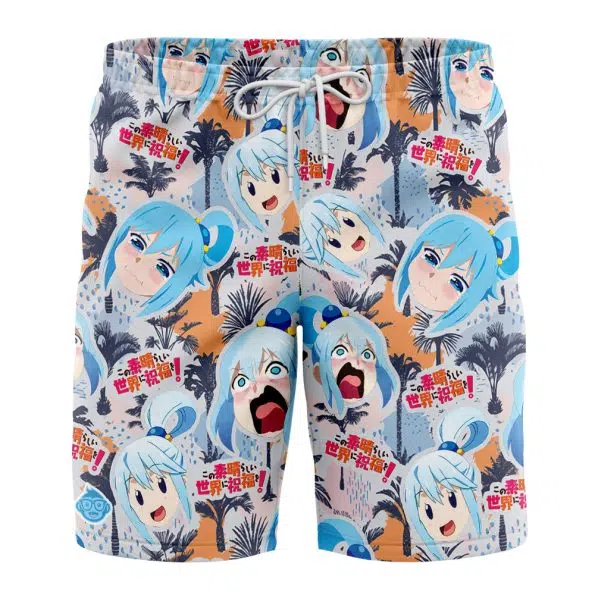 Funny Face Konosuba Board Shorts Swim Trunks