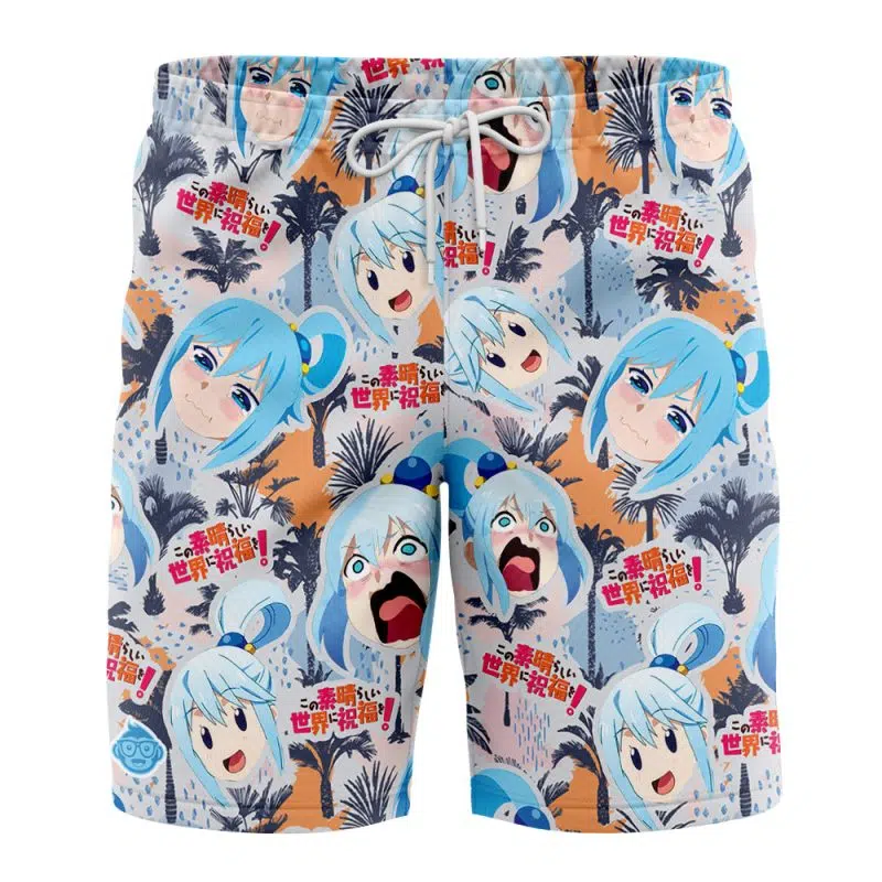 Funny Face Konosuba Board Shorts Swim Trunks