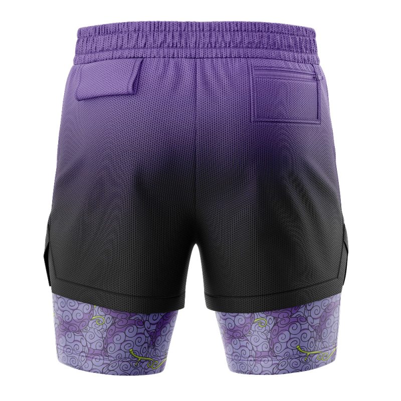 Gomu Gomu No Mi One Piece 2-in-1 Performance Shorts - Image 4