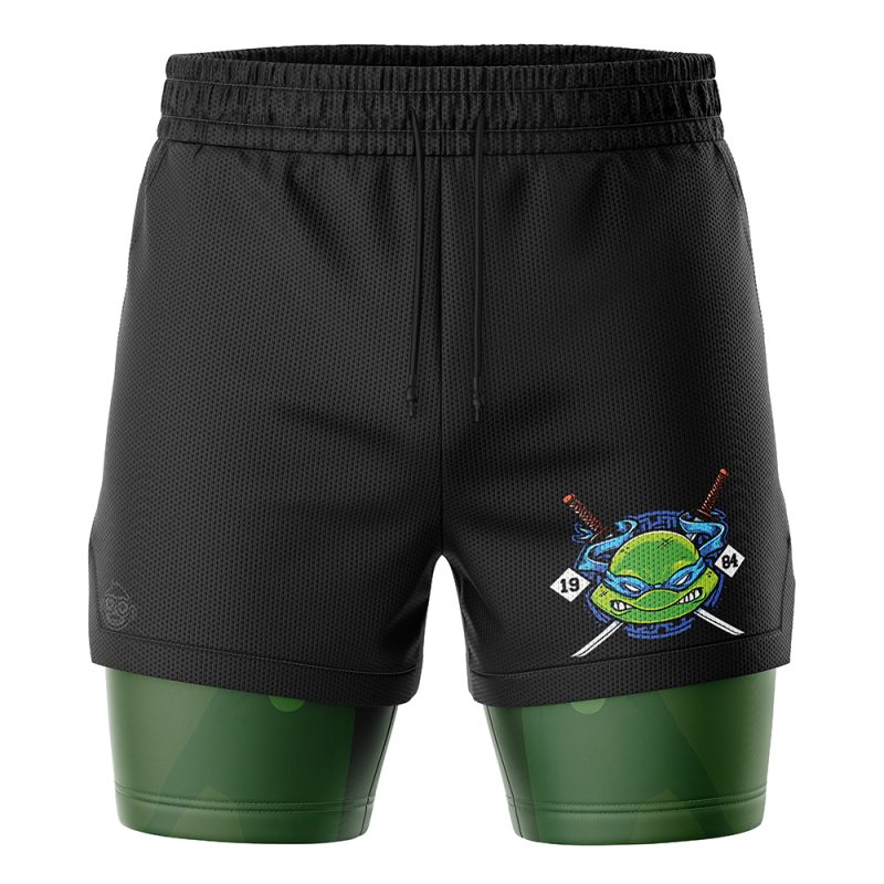 Leonardo Face Teenage Mutant Ninja Turtles 2-in-1 Performance Shorts - Image 2