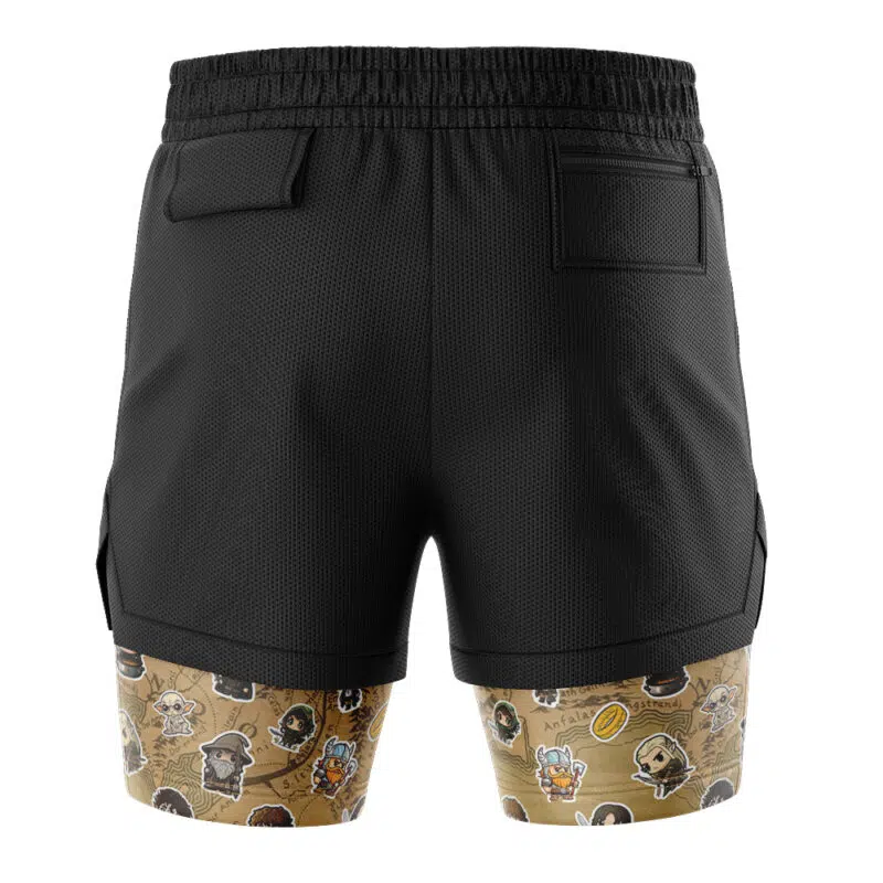 Chibi Fellowship of the Ring Lord of the Rings 2-in-1 Performance Shorts - Image 4