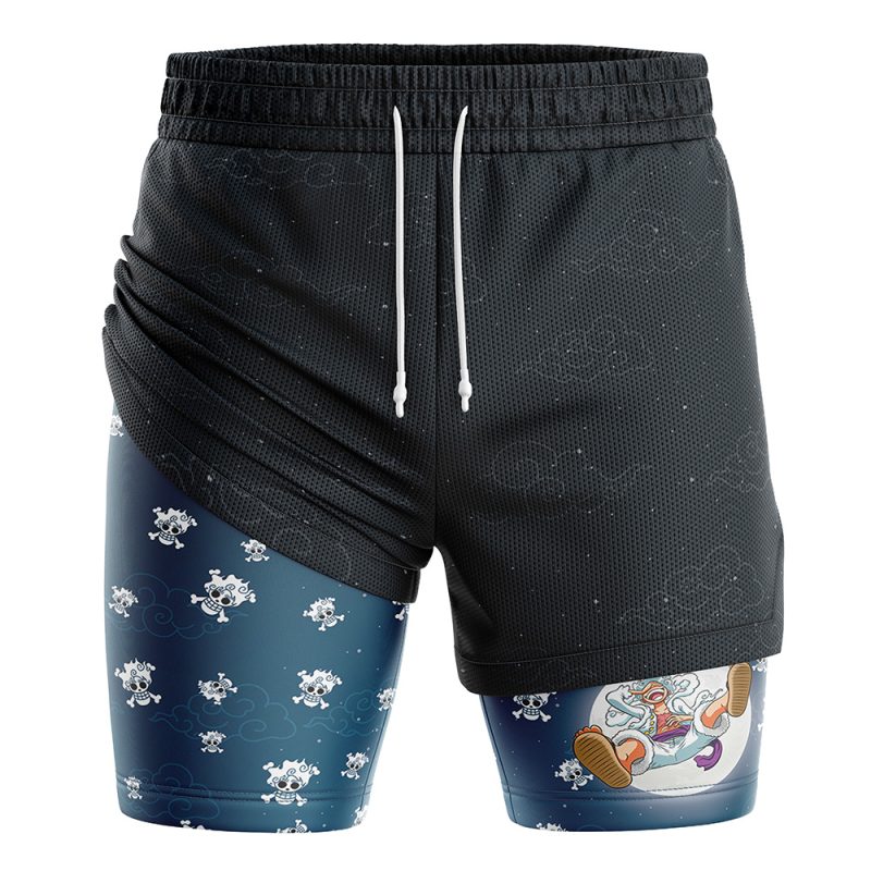 Luffy Gear 5 Pattern One Piece 2-in-1 Performance Shorts - Image 3