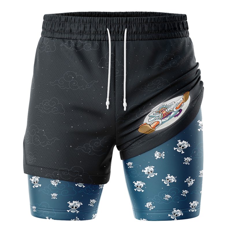Luffy Gear 5 Pattern V2 One Piece 2-in-1 Performance Shorts - Image 3