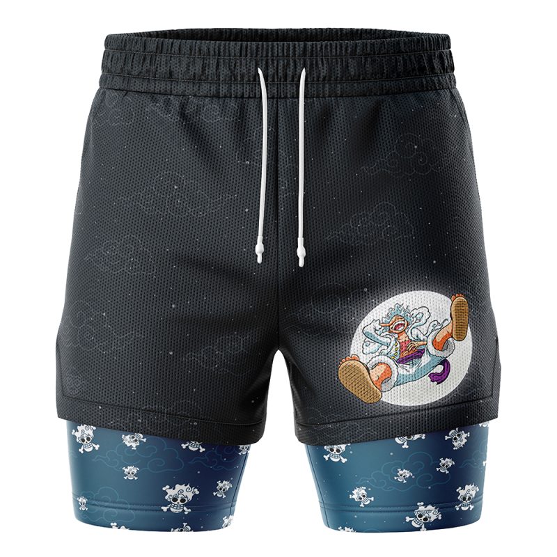 Luffy Gear 5 Pattern V2 One Piece 2-in-1 Performance Shorts - Image 2