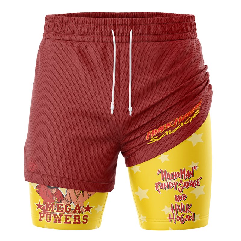 Mega Powers Macho Man and Hulk Hogan 2-in-1 Performance Shorts - Image 3