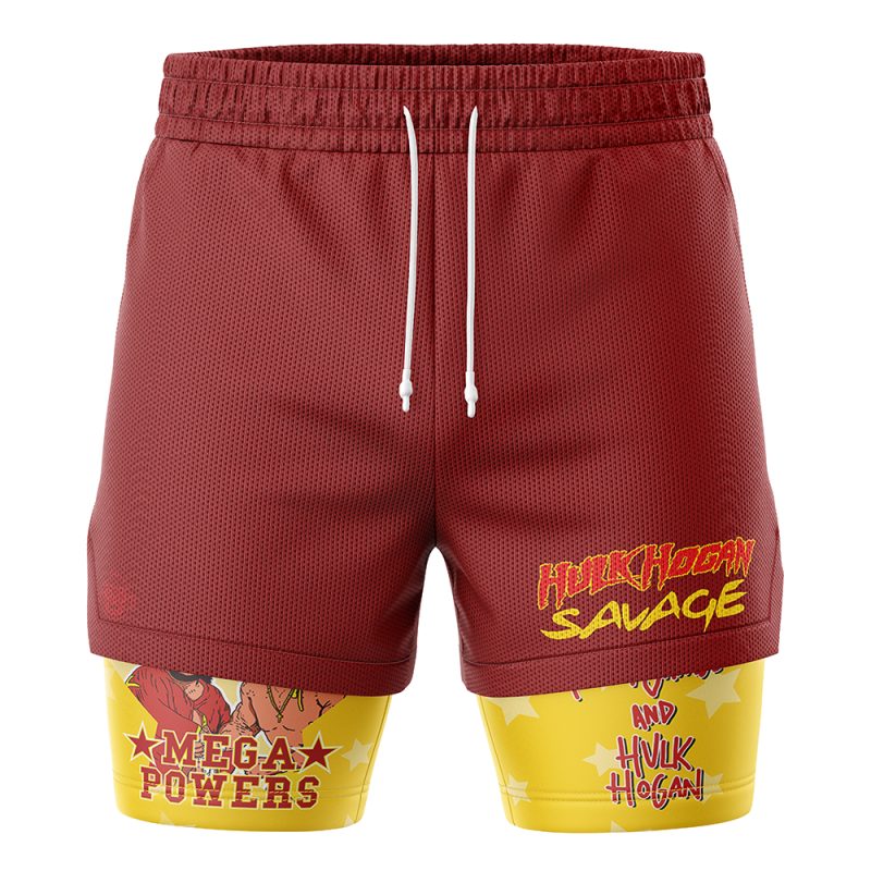 Mega Powers Macho Man and Hulk Hogan 2-in-1 Performance Shorts - Image 2