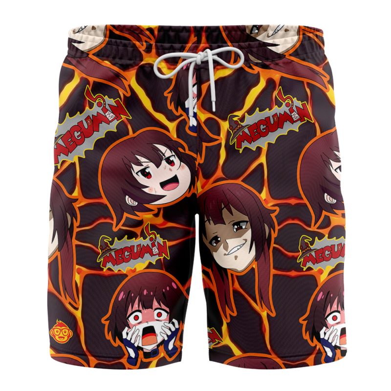Funny Face Megumin Konosuba Board Shorts Swim Trunks
