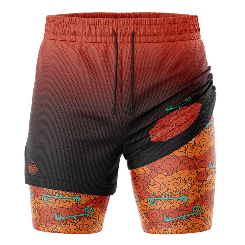 Mera Mera No Mi One Piece 2-in-1 Performance Shorts - Image 3