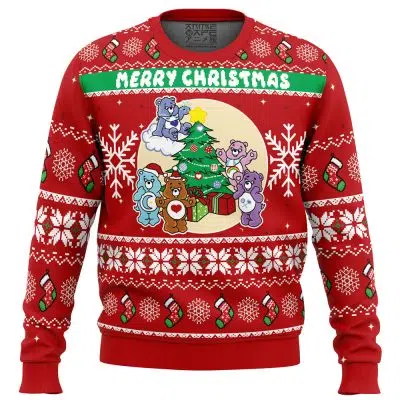 Merry Christmas Faux This Care Bears Pop Culture Ugly Christmas Sweater