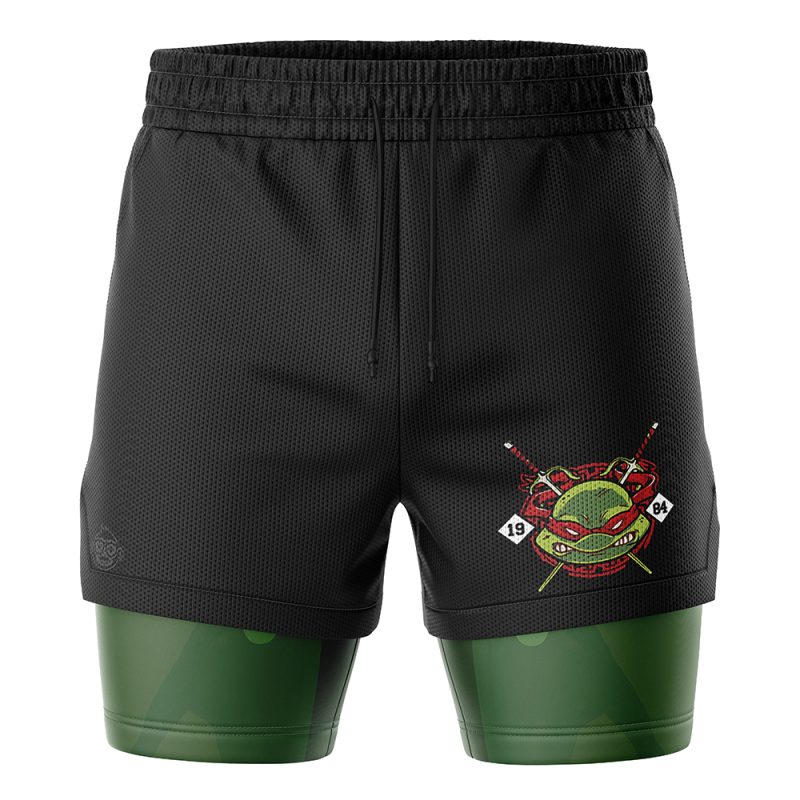 Raphael Face Teenage Mutant Ninja Turtles 2-in-1 Performance Shorts - Image 2