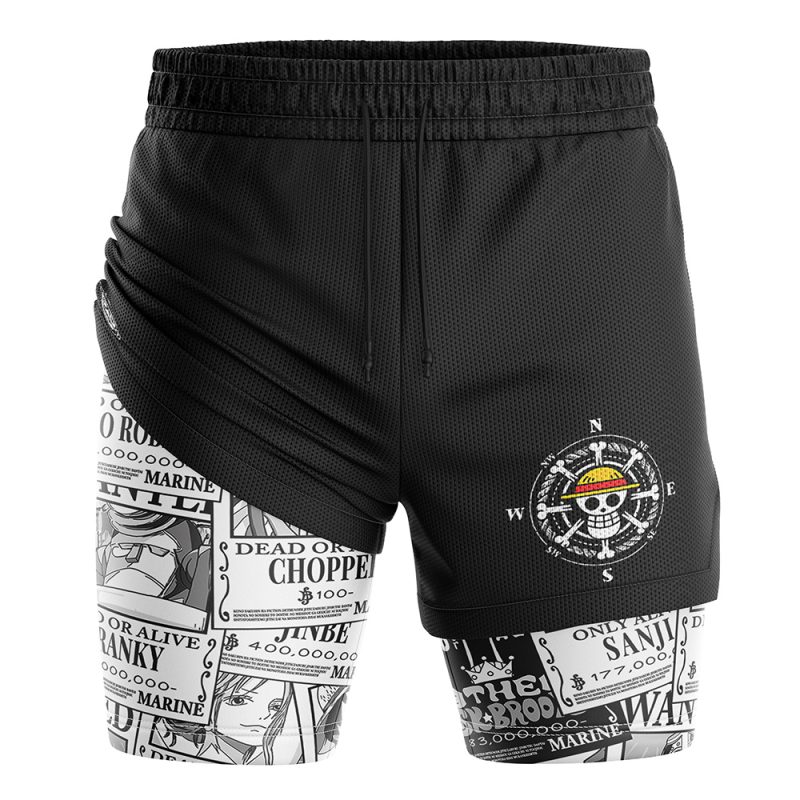 Straw Hat Wanted Pattern OP 2-in-1 Performance Shorts