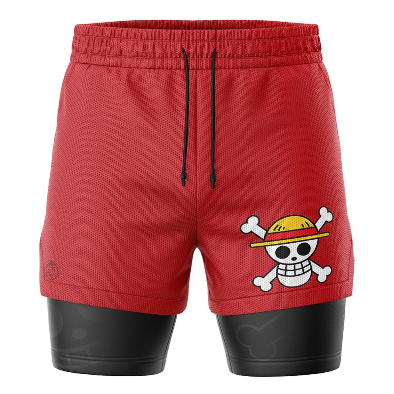 Straw Hats Luffy One Piece 2-in-1 Performance Shorts - Image 2