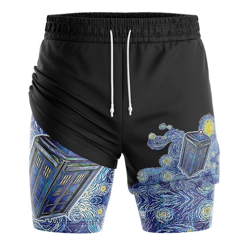 Tardis Doctor Who 2-in-1 Performance Shorts