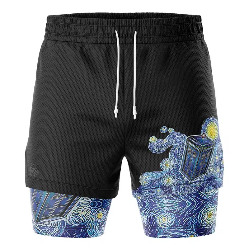 Tardis Doctor Who 2-in-1 Performance Shorts - Image 2