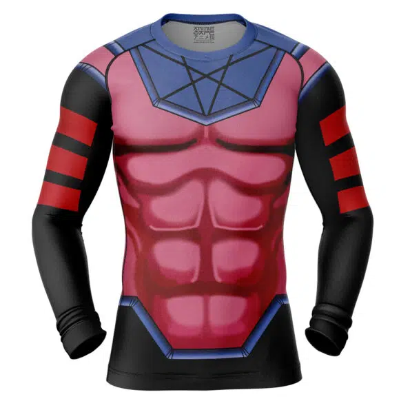 Gambit X-Men Marvel Long Sleeve Rash Guard Compression Shirt