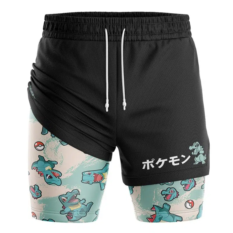 Totodile Pokemon 2-in-1 Performance Shorts