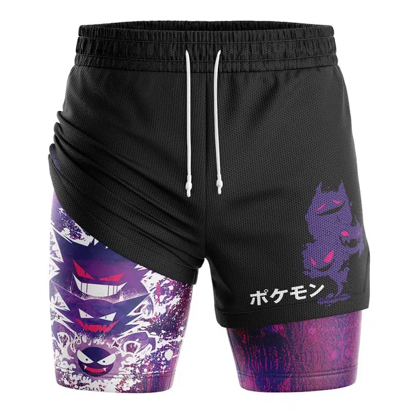 Trippy Ghostly Evolution Gastly Pokemon 2-in-1 Performance Shorts