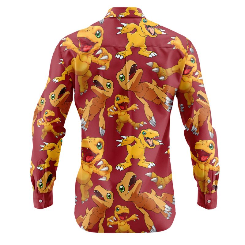 Agumon Digimon Long Sleeve Button Up Shirt - Image 2